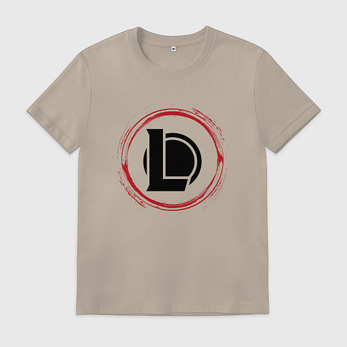 Мужская футболка Символ League of Legends и красная краска вокруг / Миндальный – фото 1