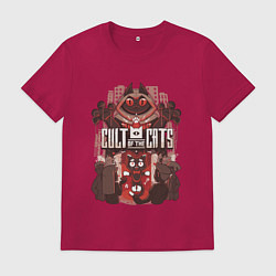 Футболка хлопковая мужская Cult Of The Cats, цвет: маджента