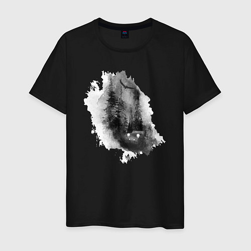 Мужская футболка Оффроад акварель / Черный – фото 1