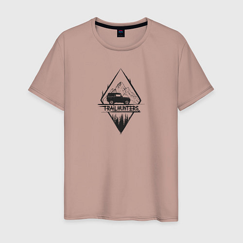 Мужская футболка Offroad trailhunters / Пыльно-розовый – фото 1