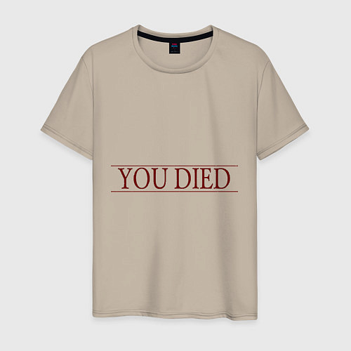 Мужская футболка Dark Souls - You Died / Миндальный – фото 1