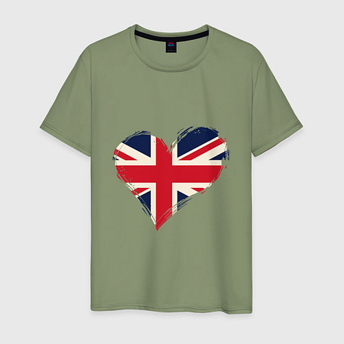 Мужская футболка Сердце - Британия / Авокадо – фото 1
