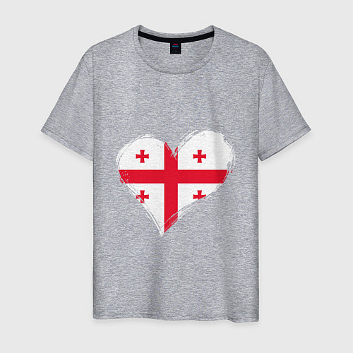 Мужская футболка Сердце - Грузия / Меланж – фото 1