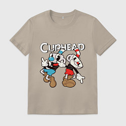 Футболка хлопковая мужская Cuphead - Mugman, цвет: миндальный