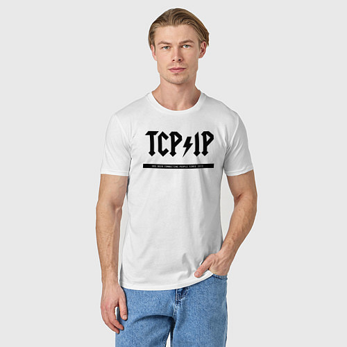 Мужская футболка TCPIP Connecting people since 1972 / Белый – фото 3