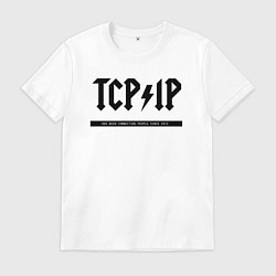 Футболка хлопковая мужская TCPIP Connecting people since 1972, цвет: белый