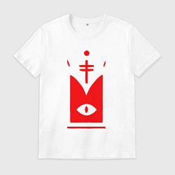 Футболка хлопковая мужская Око - Cult of the lamb, цвет: белый