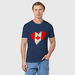 Футболка хлопковая мужская Сердце - Канада, цвет: тёмно-синий — фото 2