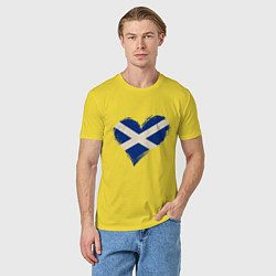 Футболка хлопковая мужская Сердце - Шотландия, цвет: желтый — фото 2