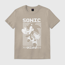 Футболка хлопковая мужская Sonic - game, цвет: миндальный