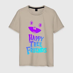 Футболка хлопковая мужская Happy Three Friends - NEON, цвет: миндальный