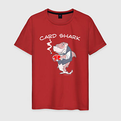 Футболка хлопковая мужская Карточная акула с сигарой, цвет: красный