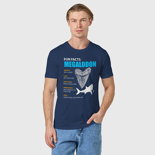 Мужская футболка Забавные факты о мегалодонах / Тёмно-синий – фото 3