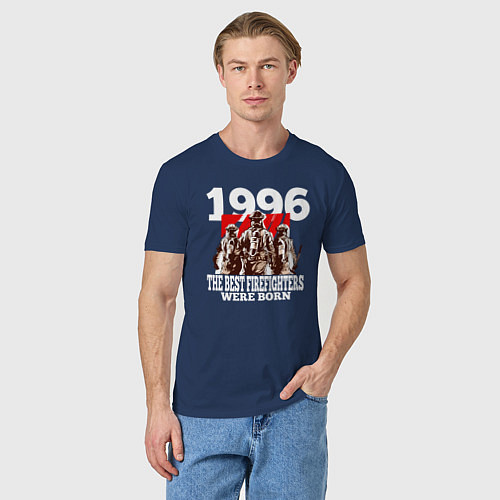Мужская футболка Лучший пожарный с 1996 / Тёмно-синий – фото 3
