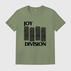 Футболка хлопковая мужская Joy Division - rock, цвет: авокадо