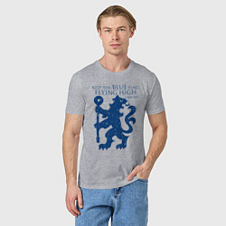 Футболка хлопковая мужская FC Chelsea Lion, цвет: меланж — фото 2