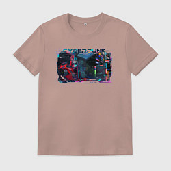 Футболка хлопковая мужская Ховербайк, цвет: пыльно-розовый