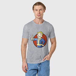 Футболка хлопковая мужская Vault boy like, цвет: меланж — фото 2