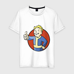 Футболка хлопковая мужская Vault boy like, цвет: белый