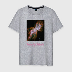 Футболка хлопковая мужская Butterfly Nebula, цвет: меланж