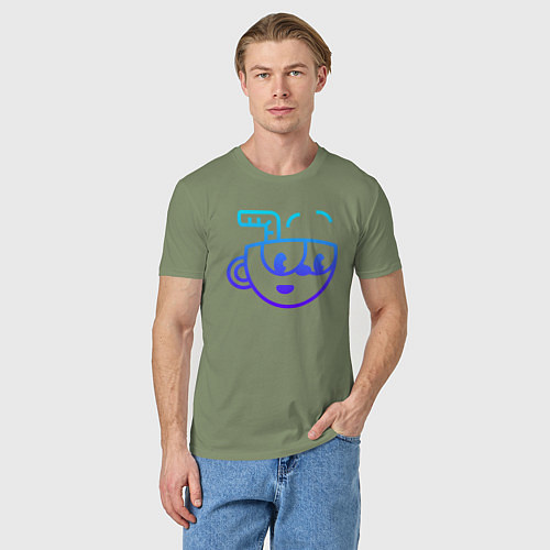 Мужская футболка Cuphead neon / Авокадо – фото 3