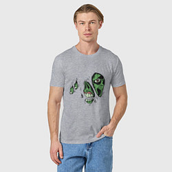 Футболка хлопковая мужская Zombie Monster, цвет: меланж — фото 2