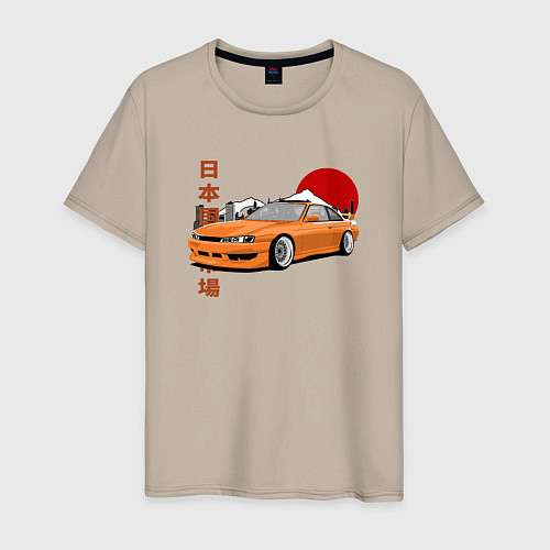 Мужская футболка Silvia s14 JDM Retro Car / Миндальный – фото 1