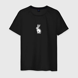 Футболка хлопковая мужская Кролик - Minimal Art, цвет: черный