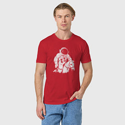 Футболка хлопковая мужская Космонавт на коне, цвет: красный — фото 2