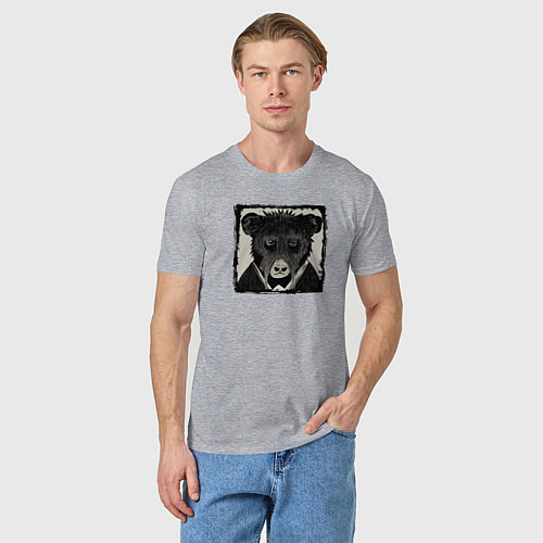 Мужская футболка Старый медведь / Меланж – фото 3