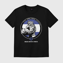 Футболка хлопковая мужская Krav-maga emblem tiger, цвет: черный