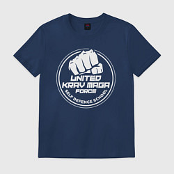 Футболка хлопковая мужская United krav maga force self defense school, цвет: тёмно-синий