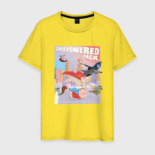 Мужская футболка Все супер питомцы DC Лига Суперпитомцы / Желтый – фото 1
