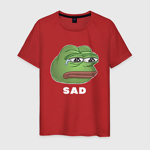 Мужская футболка Sad Pepe art / Красный – фото 1