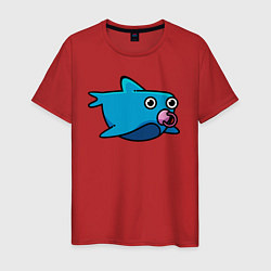 Футболка хлопковая мужская Маленькая акула, цвет: красный