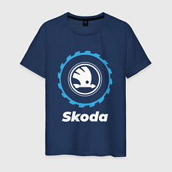 Футболка хлопковая мужская Skoda в стиле Top Gear, цвет: тёмно-синий
