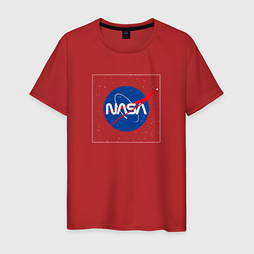 Мужская футболка Nasa звезды в квадрате / Красный – фото 1