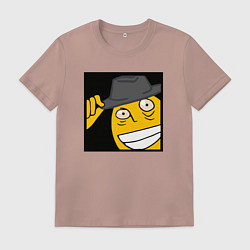 Футболка хлопковая мужская Рофлан здарова, цвет: пыльно-розовый