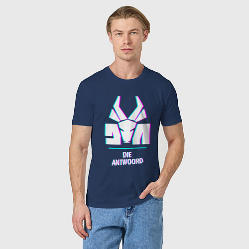 Мужская футболка Die Antwoord glitch rock / Тёмно-синий – фото 3