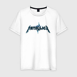 Футболка хлопковая мужская Metallica коллаж логотипов, цвет: белый