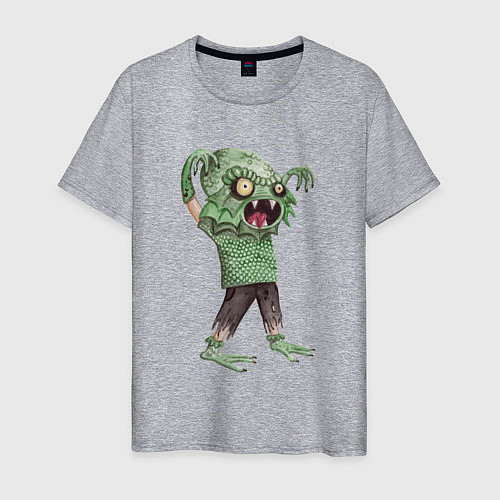 Мужская футболка Водяной зомби / Меланж – фото 1