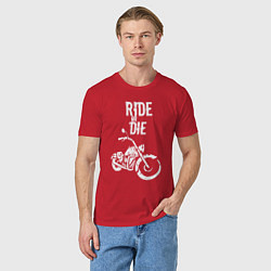 Футболка хлопковая мужская Ride or Die винтаж, цвет: красный — фото 2