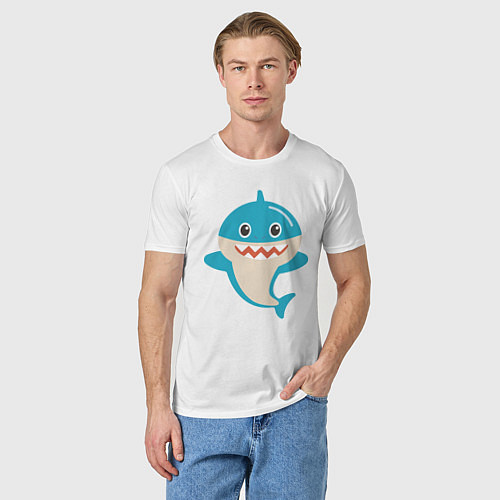 Мужская футболка Милая акулa / Белый – фото 3