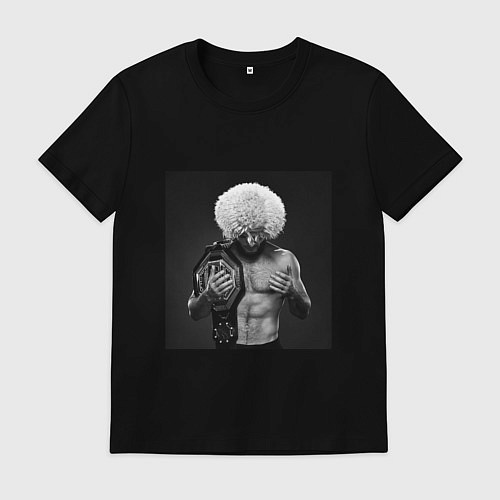 Мужская футболка Хабиб Нурмагомедов чемпион / Черный – фото 1