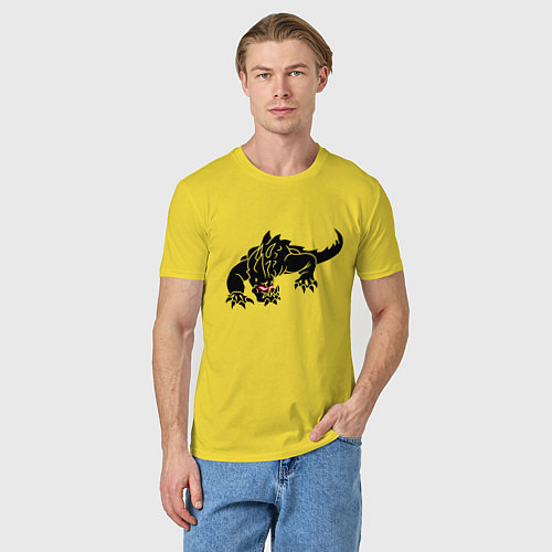 Мужская футболка Чёрный вамасу / Желтый – фото 3