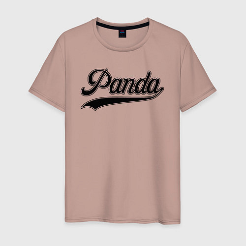 Мужская футболка Панда лого / Пыльно-розовый – фото 1