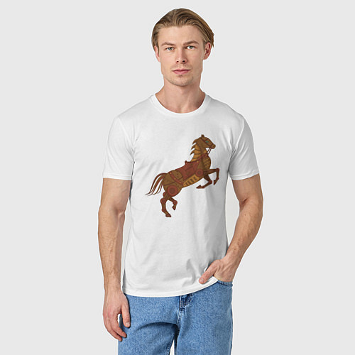 Мужская футболка Стимпанк-лошадь / Белый – фото 3
