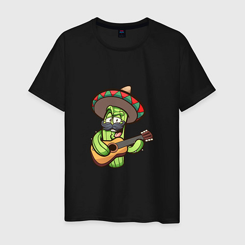 Мужская футболка Кактус - Мексиканец / Черный – фото 1