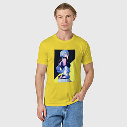 Футболка хлопковая мужская Люси из аниме Cyberpunk Edgerunners, цвет: желтый — фото 2