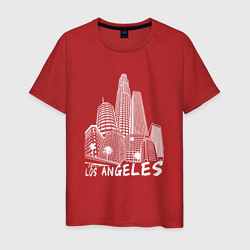 Мужская футболка Город Лос Анджелес США / Красный – фото 1
